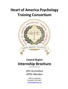 Heart of America Psychology Training Consortium Central Region  Internship Brochure