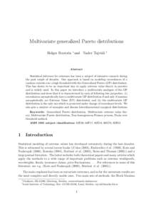 Multivariate generalized Pareto distributions Holger Rootz´en ∗ and Nader Tajvidi †  Abstract
