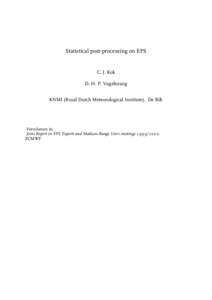 Statistical forecasting / Information / Probabilistic forecasting / Model output statistics / Forecasting / Brier score / Probability / Statistics / Meteorology / Weather prediction / Prediction / Science