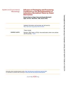 Gérard Ozanne, Roger Huot and Claude Montpetit Appl. Environ. Microbiol. 1993, 59(12):4335. Updated information and services can be found at: http://aem.asm.org/content[removed]These include: