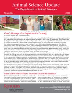 Animal Science Update The Department of Animal Sciences Newsletter 2008