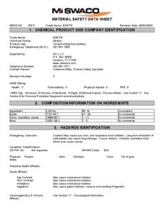 MATERIAL SAFETY DATA SHEET MSDS NOTrade Name: BARITE