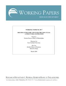 Housing Over Time and Over the Life Cycle: A Structural Estimation