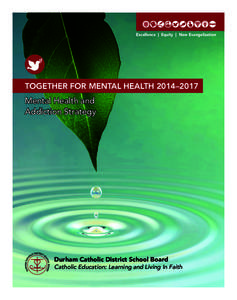Excellence | Equity | New Evangelization  TOGETHER FOR MENTAL HEALTH 2014–2017 Mental Health and Addiction Strategy