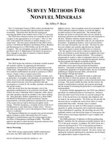 Survey Methods for Nonfuel Minerals