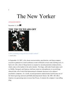 The Decline Effect: The New Yorker