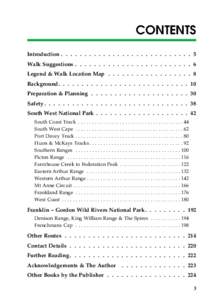 CONTENTS Introduction . . . . . . . . . . . . . . . . . . . . . . . . . . . . 5 Walk Suggestions . . . . . . . . . . . . . . . . . . . . . . . . . 6 Legend & Walk Location Map . . . . . . . . . . . . . . . . . . 8 Backgr