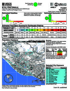 Green Alert Earthquake Shaking M 5.6, GUATEMALA