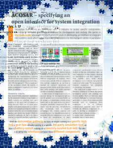 ACOSAR – specifying an open interface for system integration Simulation frameworks are commonly used in industry to assess specific components, providing an efficient and effective method for development and testing. W