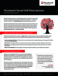 Phonebooth Hosted VoIP Phone Systems for Nonprofit Organizations Despite having limited resources, nonprofit organizations recognize the importance of creating a strong organizational identity. Marketing the organization