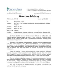 Administrative Office of the Courts Office of Professional and Governmental Services Glenn A. Grant, J.A.D. Acting Administrative Director of the Courts  Deirdre Naughton