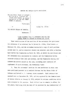 BEFORE THE INDIAN CLAIMS COYXISS I O Y  THE NEZ PERCE TRIBE OF I N D I A N S OR CLIRLES E. VILLIAVS AiUD JOSEPH REDTHUSDER, 2s repres e n t a t i v e s o f t h e NEZ PERCE TRIBE OF INDIAYS,