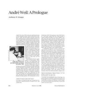 mem-weil-prologue.qxp[removed]:45 AM Page 434  André Weil: A Prologue