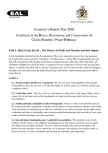 Microsoft Word - Examiners Report Final Grade Grade Part II watch pathway _2_.docx