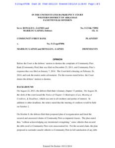 Gaines deny motion to dismiss AP adversary proceeding timely filed complaint even though chapter 11 plan confirmed retention of jurisdiction