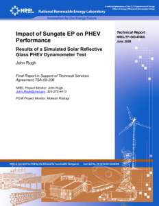 Impact of Sungate EP on PHEV Performance: Results of a Simulated Solar Reflective Glass PHEV Dynamometer Test