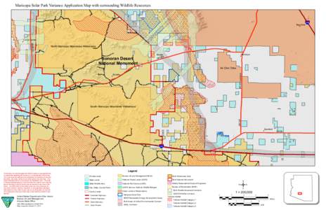 Maricopa Solar Park Variance Application Map with surrounding Wildlife Resources  Bapchule ( !