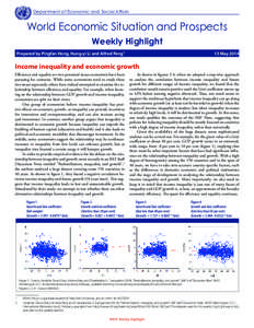 Department of Economic and Social Affairs  World Economic Situation and Prospects Weekly Highlight Prepared by Pingfan Hong, Hung-yi Li and Alfred Peng1