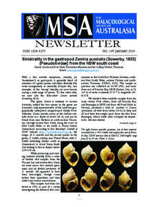 NEWSLETTER  ISSN[removed]NO. 149 JANUARY 2014