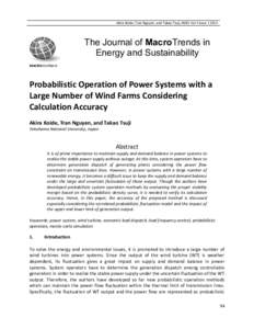 Akira Koide, Tran Nguyen, and Takao Tsuji, JMES Vol 1 Issue[removed]The Journal of MacroTrends in Energy and Sustainability MACROJOURNALS