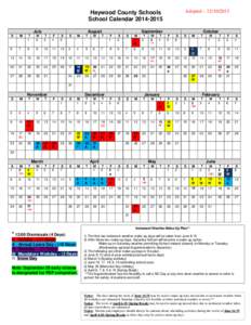 Adopted – Haywood County Schools School CalendarJuly S