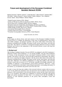 Cartography / Regional Reference Frame Sub-Commission for Europe / European Combined Geodetic Network / Gravimeter / Satellite navigation / Gravimetry / Levelling / Physical geodesy / Geodetic network / Geodesy / Measurement / Geophysics