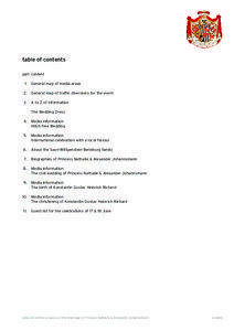 table of contents part content 1.