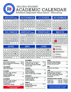 [removed]STUDENT  ACADEMIC CALENDAR Richardson Independent School District - www.risd.org  SEPTEMBER