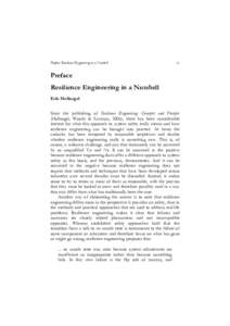 Preface: Resilience Engineering in a Nutshell  ix Preface Resilience Engineering in a Nutshell