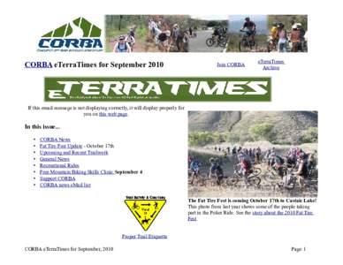 CORBA eTerraTimes for SeptemberJoin CORBA eTerraTimes Archive