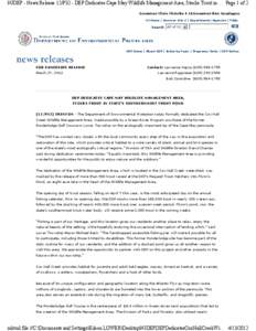 NJDEP - News Release 12/P32 - DEP Dedicates Cape May Wildlife Management Area, Stocks Trout in ... Page 1 of 2 Governor Chris Christie • Lt.Governor Kim Guadagno NJ Home | Services A to Z | Departments/Agencies | FAQs 