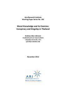 Asia Research Institute Working Paper Series No. 192