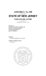 ASSEMBLY, No[removed]STATE OF NEW JERSEY 212th LEGISLATURE INTRODUCED JANUARY 3, 2008