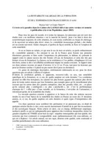 1  LA RENTABILITE SALARIALE DE LA FORMATION ET DE L’EXPERIENCE EN FRANCE DEPUIS 35 ANS Marion Selz* et Claude Thélot**