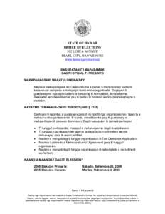 STATE OF HAWAII OFFICE OF ELECTIONS 802 LEHUA AVENUE PEARL CITY, HAWAII[removed]www.hawaii.gov/elections KASURATAN ITI MAPASAMAK