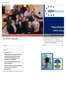 MDVI EURONET  Newsletter June 2014 MDVI EURONET MEETING, CHILDVISION , DUBLIN, MARCH 2014