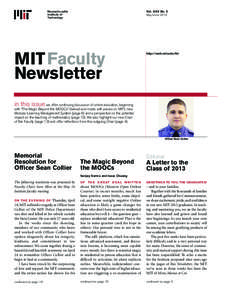MIT Faculty Newsletter, Vol. XXV No. 5, May/June 2013