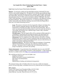 Geography of California / San Joaquin Valley / Central Valley Project / Environmental science / Water / Water pollution / San Joaquin River / CALFED Bay-Delta Program / Water quality / United States Environmental Protection Agency