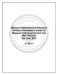 Missouri Department of Revenue Software Developer’s Guide for Missouri Individual Income Tax MeF Returns Tax Year[removed]