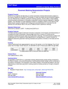 Road surface / Transportation Equity Act for the 21st Century / Transport / 109th United States Congress / Safe /  Accountable /  Flexible /  Efficient Transportation Equity Act: A Legacy for Users