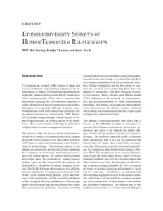 CHAPTER 9  ETHNOBIODIVERSITY SURVEYS OF HUMAN/ECOSYSTEM RELATIONSHIPS Will McClatchey, Randy Thaman and Sonia Juvik