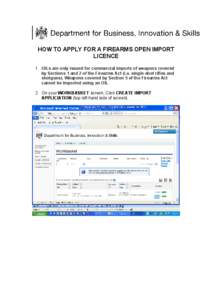 How to apply for a firearms open import licence