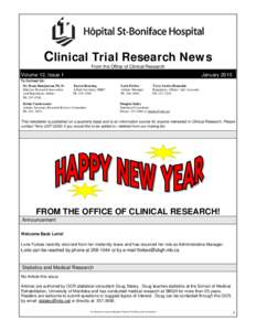 Clinical Trial Research News From the Office of Clinical Research Volume 12, Issue 1  January 2010