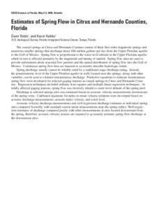 Physical geography / Stream gauge / Spring / Floridan Aquifer / Discharge / Kissingen Springs / Hydrology / Water / Earth