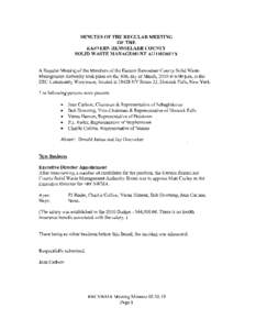 ERCSWMA Regular Meeting Minutes, March 30, 2010