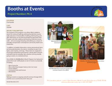 Booths at Events Project Number: PA-4 LOCATION Countywide  COST