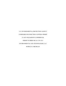 Final Environmental Geo-Technologies, LLC UIC Permit MI-163-1W-C011 - Sept. 26, 2011