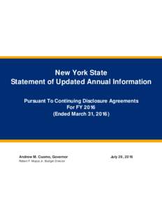 Continuing Disclosure - FY 2016