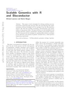 Scalable Genomics with R and Bioconductor