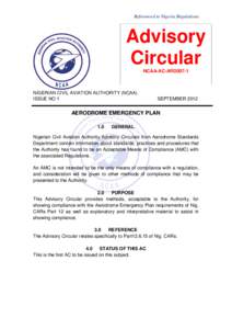 Referenced to Nigeria Regulations  Advisory Circular NCAA-AC-ARD007-1